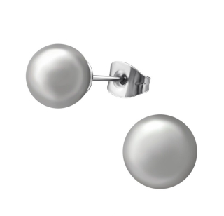 Náušnice PERLY z chirurgické oceli - Light Gray