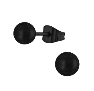 Náušnice černé kuličky z chirurgické oceli 5 mm
