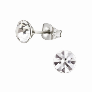 Náušnice z chirurgické oceli 5mm - Crystal