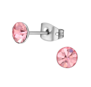Náušnice z chirurgické oceli 5mm - Light Rose